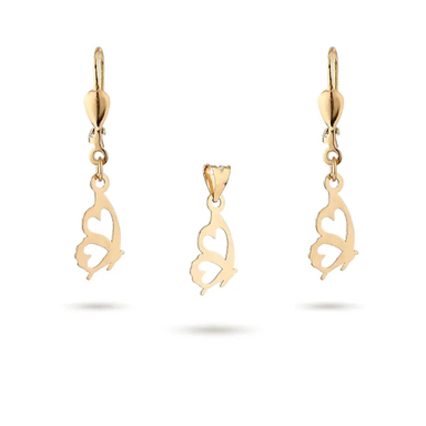 نیم ست طلا 18 عیار زنانه میلی گالری مدل آرمیتا طرح پروانه کد MT503