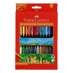 پاستل روغنی 24 رنگ فابر کستل مدل 122924 Grip همراه تراش و پاک كن