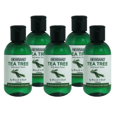 تونر پاک کننده صورت نیوساد مدل Tee Tree مناسب پوست آکنه ای حجم 150 میلی لیتر بسته 5 عددی
