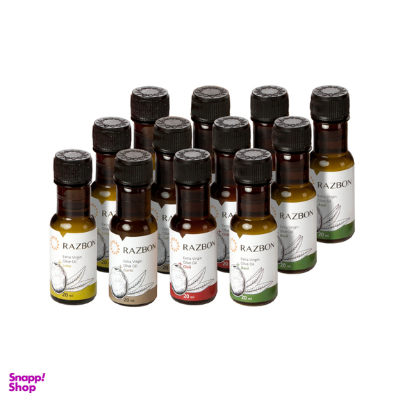 روغن زیتون فرابکر طعم‌دار کرونایکی رزبن حجم 20 میلی لیتر بسته 12 عددی