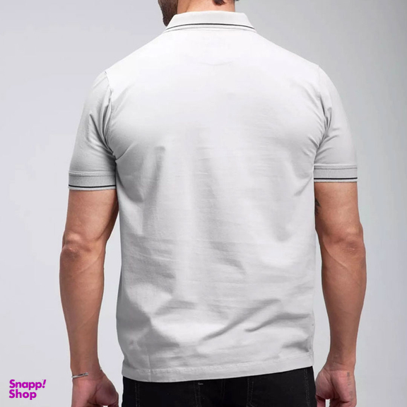 تیشرت مردانه ست من مدل یقه دار نیم زیپ کد TY174 رنگ طوسی