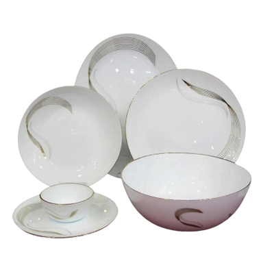 سرویس غذاخوری ۲۶ پارچه مقصود مدل شمل طلا لب طلا