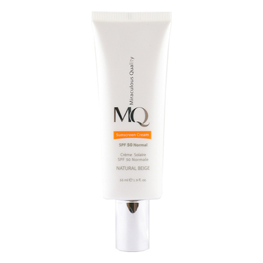 کرم ضد آفتاب فاقد چربی ام کیو مدل SPF50 رنگ بژ طبیعی حجم 50 میلی‌ لیتر