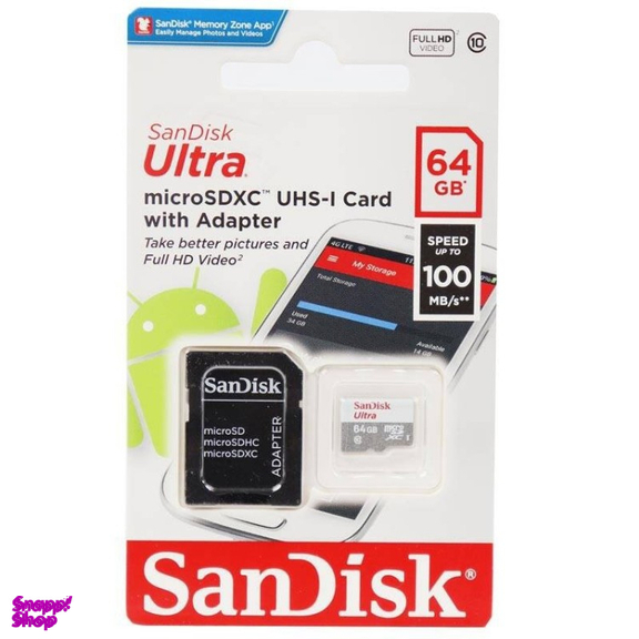کارت حافظه سن دیسک مدل Ultra MicroSDXC UHS-I کد 50693 ظرفیت 64 گیگابایت به همراه آداپتور