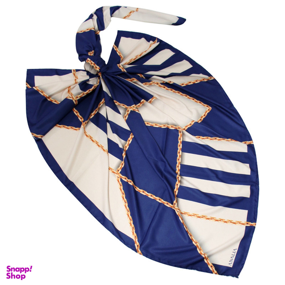 روسری زنانه آنالیا مدل ابریشم دست دوز طرح زنجیری کلاسیک کد ana-2821