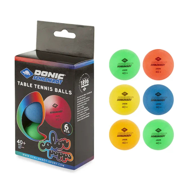 توپ پینگ پنگ دونیک شیلدکروت مدل 40+ Colour Popps بسته 6 عددی
