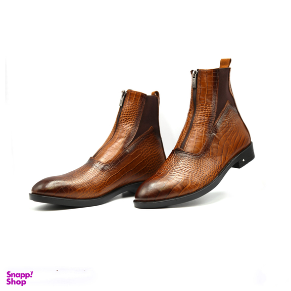 بوت چرم کلاسیک مردانه مستر چرم مدل mrc30082 رنگ قهوه ای