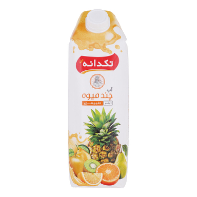 آب چند میوه تکدانه حجم 1 لیتر