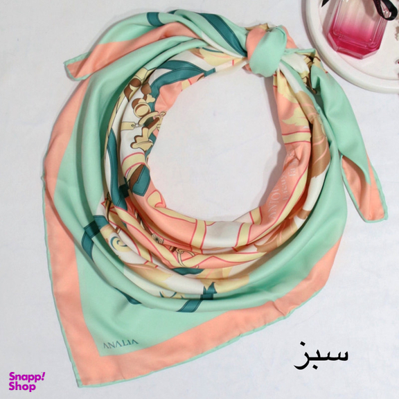 روسری زنانه آنالیا مدل ابریشم دور دست دوز کد 6057