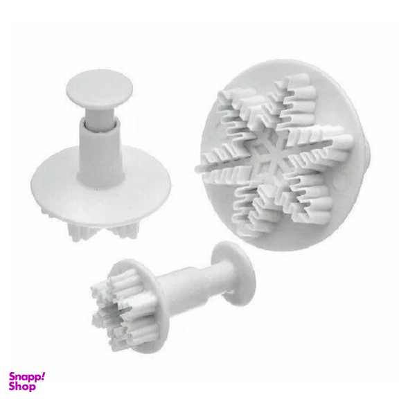 کاتر فشاری شیرینی پزی پلاستیکی به گز مدل برف مجموعه 3 عددی