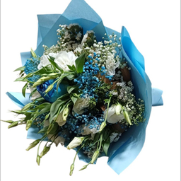 دسته گل طبیعی کد 0506 رنگ آبی