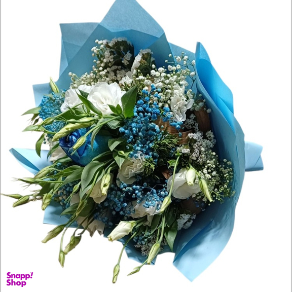 دسته گل طبیعی کد 0506 رنگ آبی