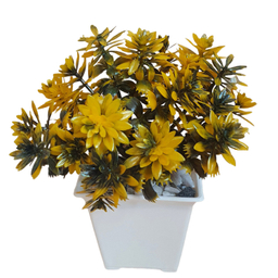 گلدان گل مصنوعی مدل JK17 رنگ زرد