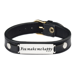 دستبند گيلواره زراوشان مدل  چرم تو منو خوشحال میکنی کد CH67