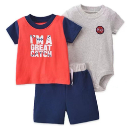 ست تیشرت و بادی و شلوارک نوزاد کد 2420