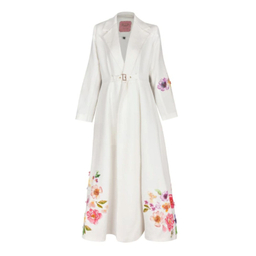 مانتو زنانه گره استایل مدل صبح بهاری رنگ سفید