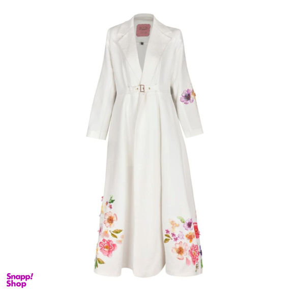 مانتو زنانه گره استایل مدل صبح بهاری رنگ سفید