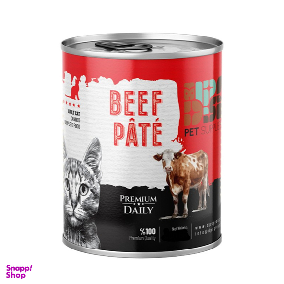 کنسرو غذای گربه بالغ دی پی اس مدل پته طعم گوشت گاو وزن 800 گرم