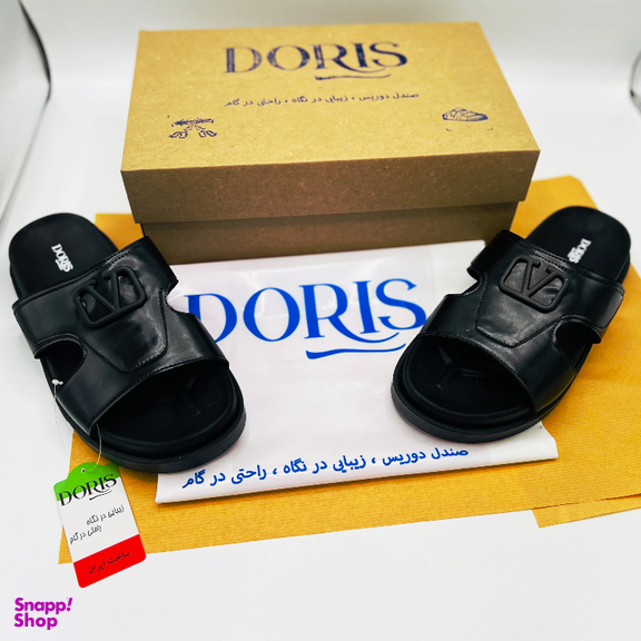 صندل طبی مردانه دوریس مدل پرهام کد 02 رنگ مشکی