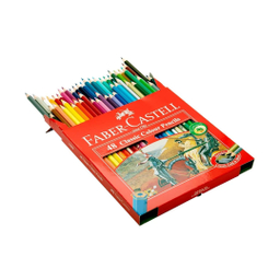مداد رنگی 48 رنگ فابرکاستل مدل Classic به همراه پاک کن رنگ قرمز