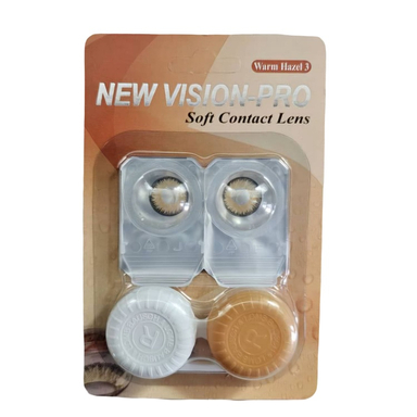 لنز چشم پرو نیو ویژن رنگ عسلی دور مشکی وسط عسلی شماره 17 به همراه جای لنز