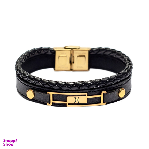 دستبند طلا 18 عیار مردانه لیردا مدل نماد ماه تولد اسفند