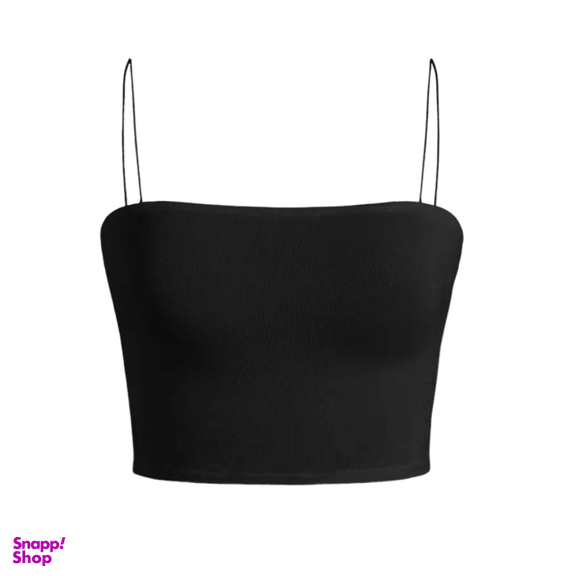 کراپ تاپ زنانه مدل ماکارون رنگ مشکی