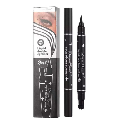 خط چشم ماژیکی دراگون رانی مدل دوطرفه استامپی طرح قلب رنگ مشکی