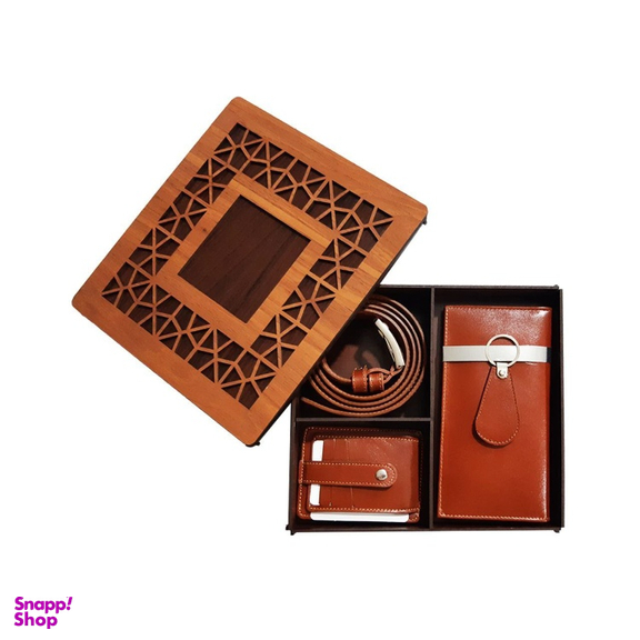 ست هدیه 3 تکه مردانه سهند چرم مدل محراب