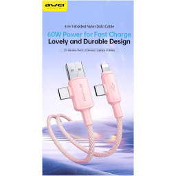 کابل تبدیل Type-C / USB / Lightning اوی مدل CL-181 60W طول 1 متر