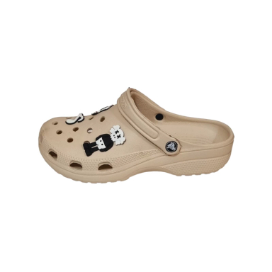 دمپایی مردانه زیتون مدل کراکس طرح استیکری جیبیتز رنگ نسکافه ای