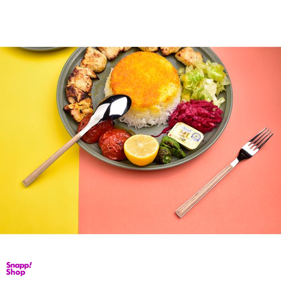 سرویس قاشق و چنگال 31 پارچه سی اند اس طرح چوبی
