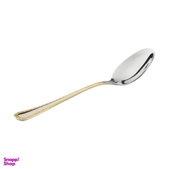 قاشق مربا خوری ناب استیل طرح برلین دور طلایی بسته 6 عددی