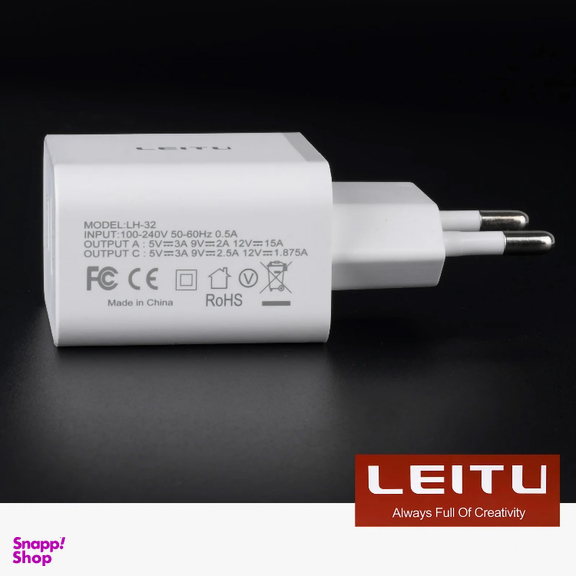 شارژر دیواری 22.5 وات لیتو مدل LH-32 به همراه کابل تبدیل Lightning