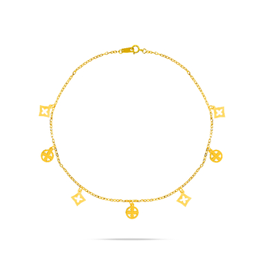 دستبند طلا 18 عیار زنانه سی گلد گالری مدل شکوفه ونکلیف کد103