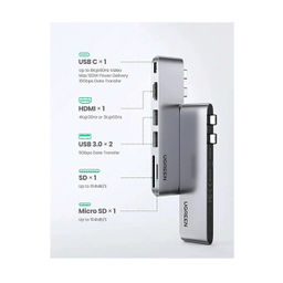 هاب 6 پورت Type-C یوگرین مدل 80856-CM380