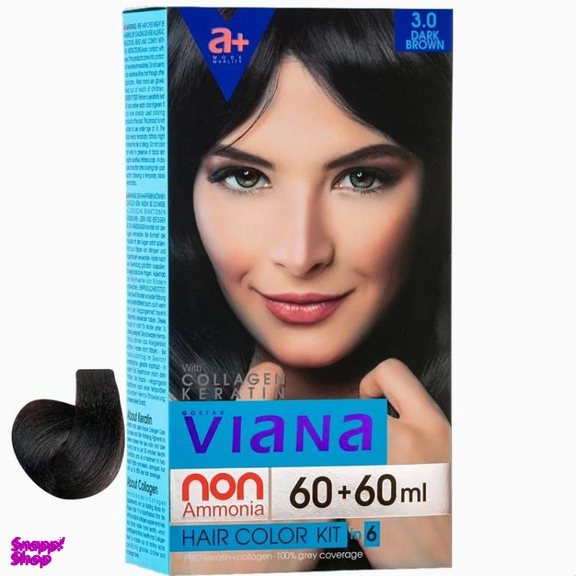 کیت رنگ مو ویانا شماره 3.0 رنگ قهوه ای