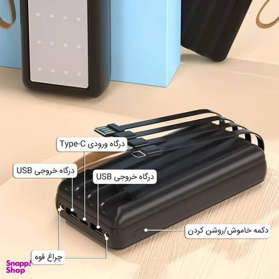 پاوربانک پی زد ایکس مدل C160 ظرفیت 20000 میلی آمپر ساعت