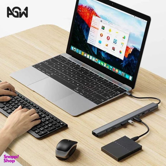 USB هاب 10 پورت Type-C ای جی دبلیو مدل BYL-2212