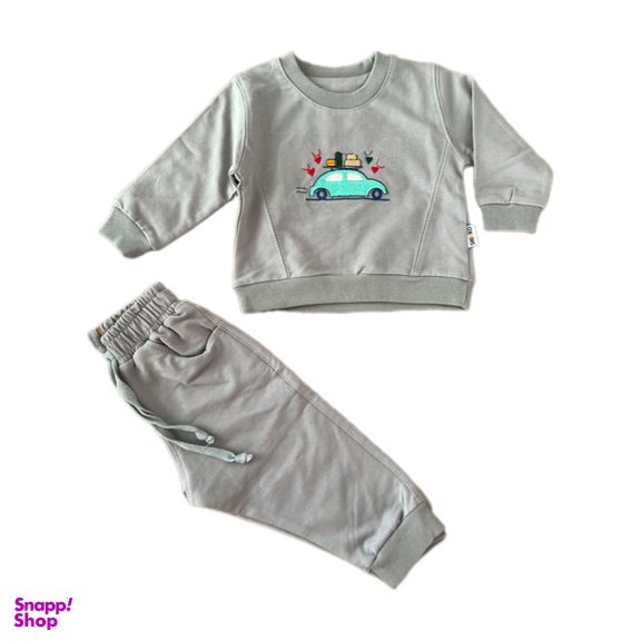 ست بلوز و شلوار پسرانه طرح ماشین کد 368