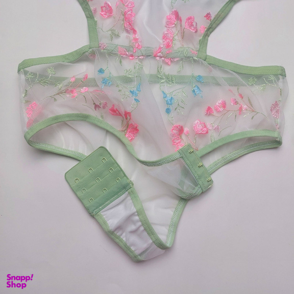 لباس خواب زنانه نوشه پوش مدل بادی توری فنردار کد 907