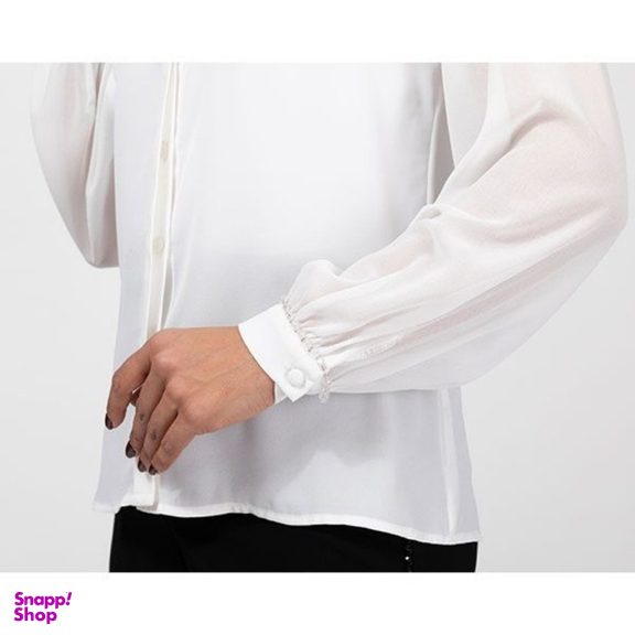 شومیز زنانه برنس مدل پرنیان رنگ سفید