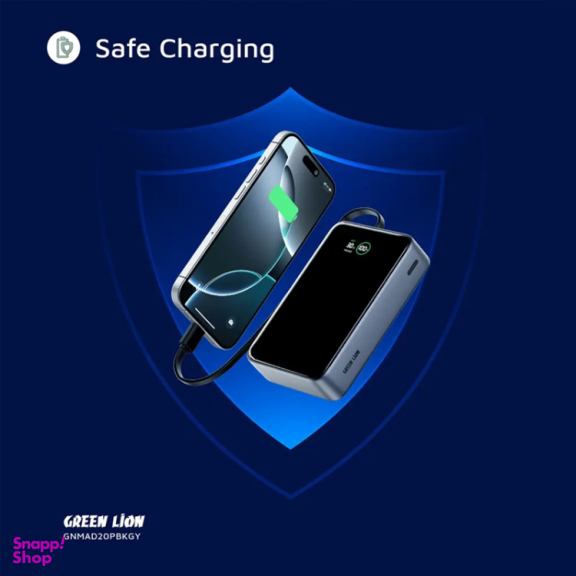 پاوربانک گرین لاینر مدل MADRID 20 GNMAD20PBKGY ظرفیت 20000 میلی آمپر ساعت