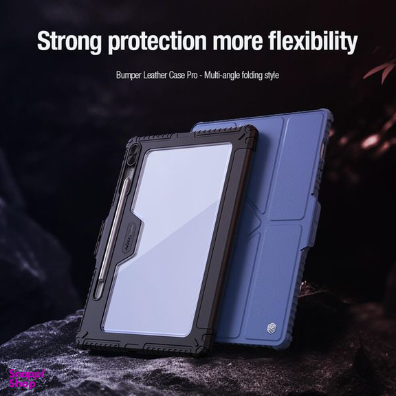 کیف کلاسوری نیلکین مدل Camshield Bumper Flip Folding مناسب تبلت سامسونگ Galaxy Tab S9 Fe Plus