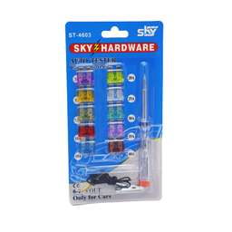 دستگاه تست فیوز خودرو اسکای مدل YP-ST-4603 به همراه فیوز مجموعه 11 عددی