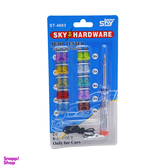 دستگاه تست فیوز خودرو اسکای مدل YP-ST-4603 به همراه فیوز مجموعه 11 عددی