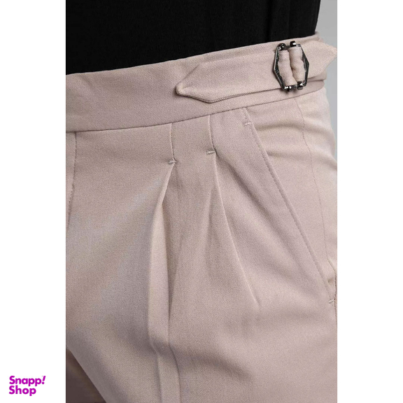 شلوار پارچه ای مردانه ست من مدل پیل دار کد SHP100 رنگ کرم روشن