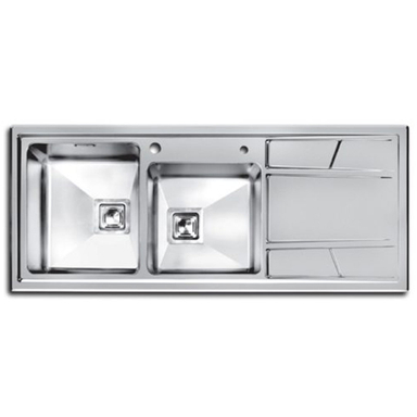 سینک ظرفشویی توکار اخوان مدل باکسی کد 302 رنگ نقره ای