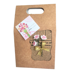 پاکت هدیه کرافت روسی طرح دسته گل