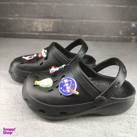 صندل بچگانه زیتون طرح کراکس مدل فضایی رنگ مشکی